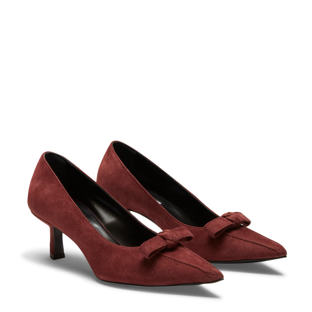 Décolleté tacco medio in suede bordeaux