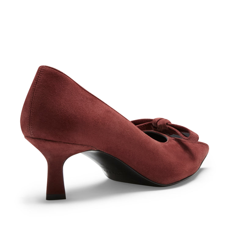 Décolleté tacco medio in suede bordeaux