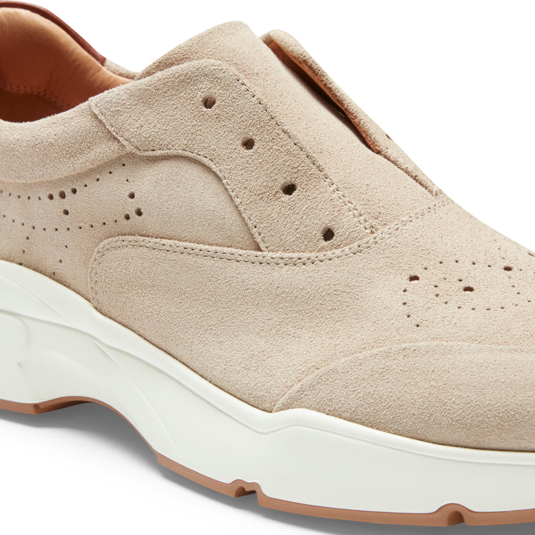 Sneaker Hobo Running in pelle e suede da donna sabbia