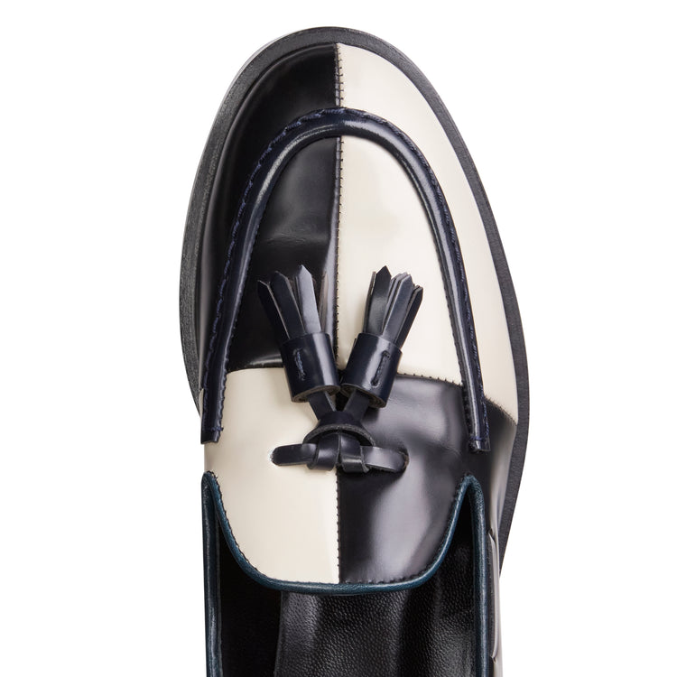 Mocassino Brera Damier in pelle bicolore da donna
