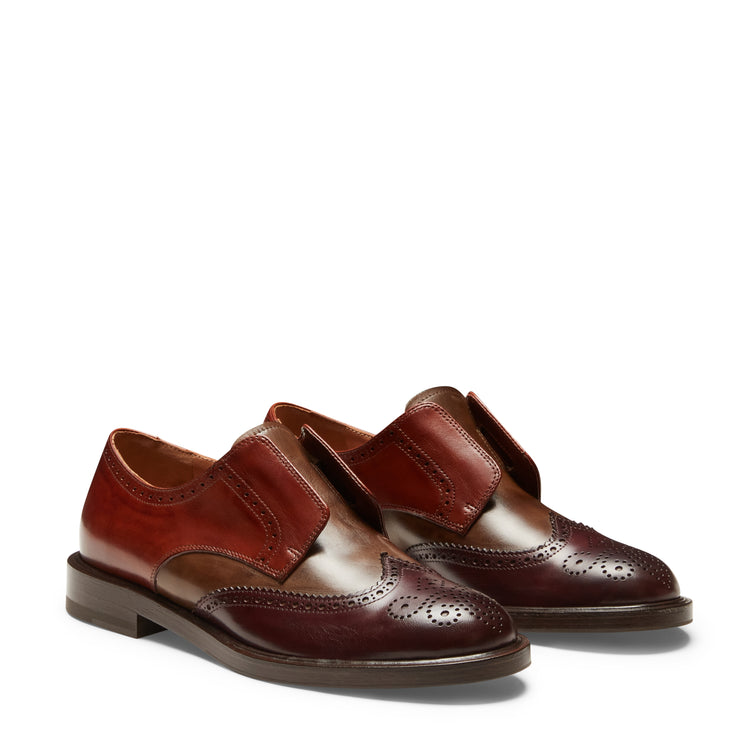 Derby Dandy in pelle da donna tricolore