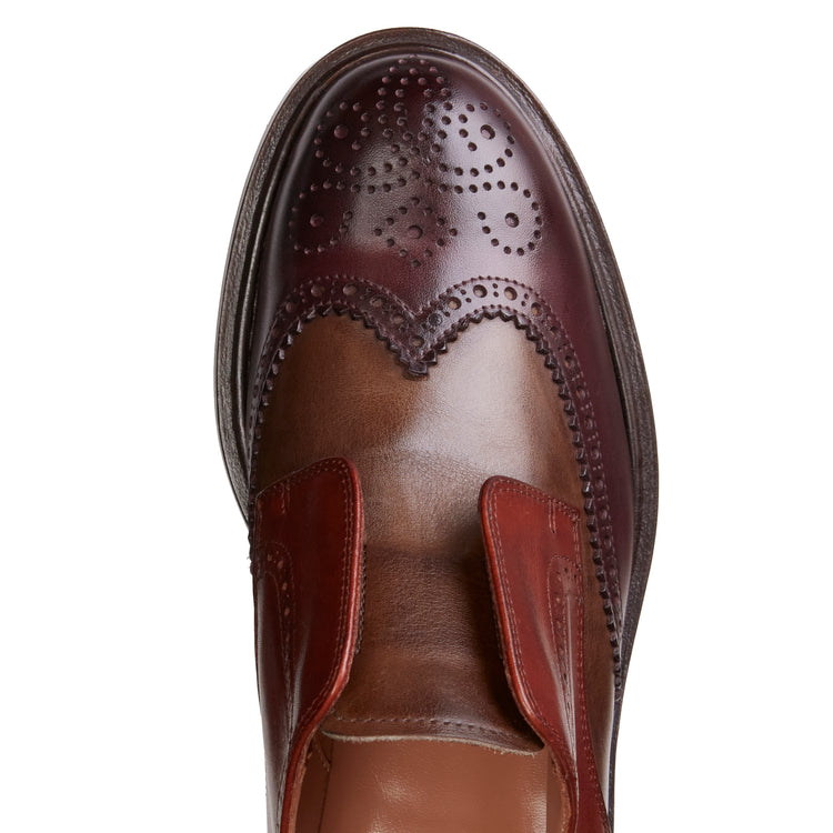 Derby Dandy in pelle da donna tricolore