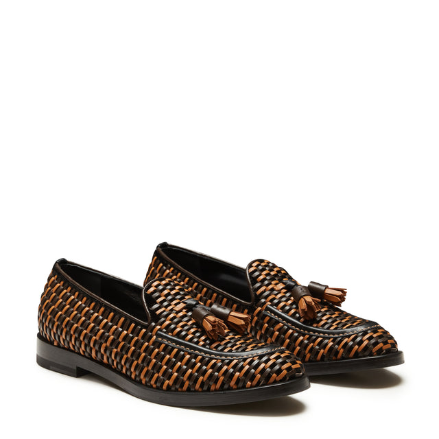 Mocassino Brera Thread pelle liscia su base velluto da donna