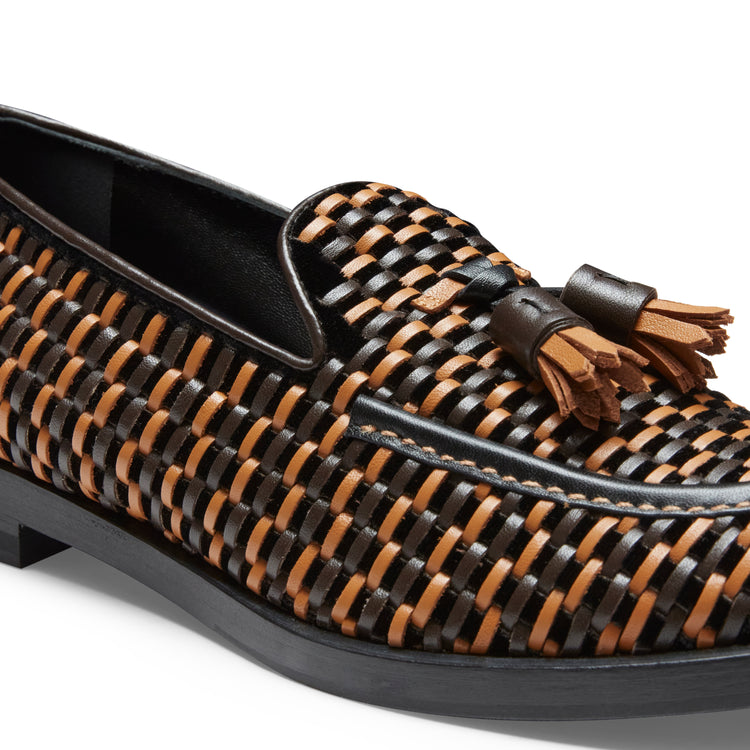 Mocasín Brera Thread de piel lisa con base de terciopelo para mujer