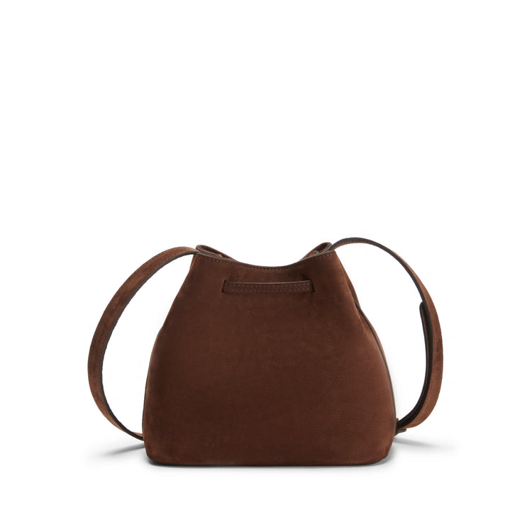 Bolso bombonera de nobuk color castaña