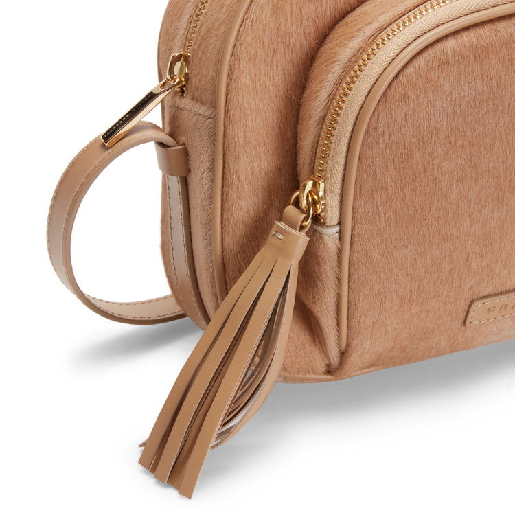 Bolso bandolera Brera de piel de color beige