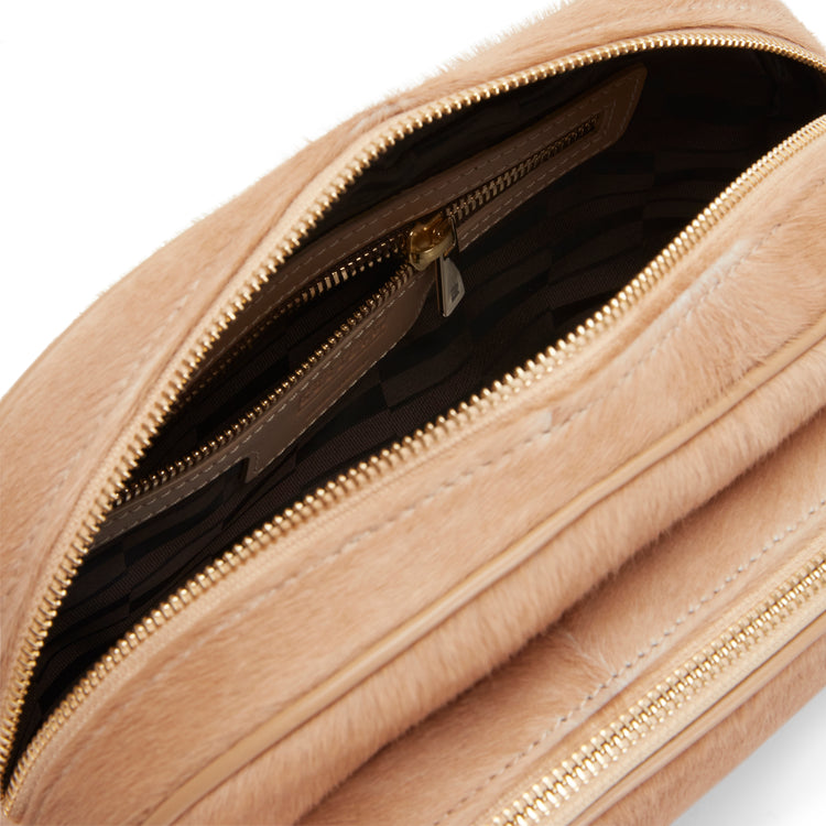 Bolso bandolera Brera de piel de color beige