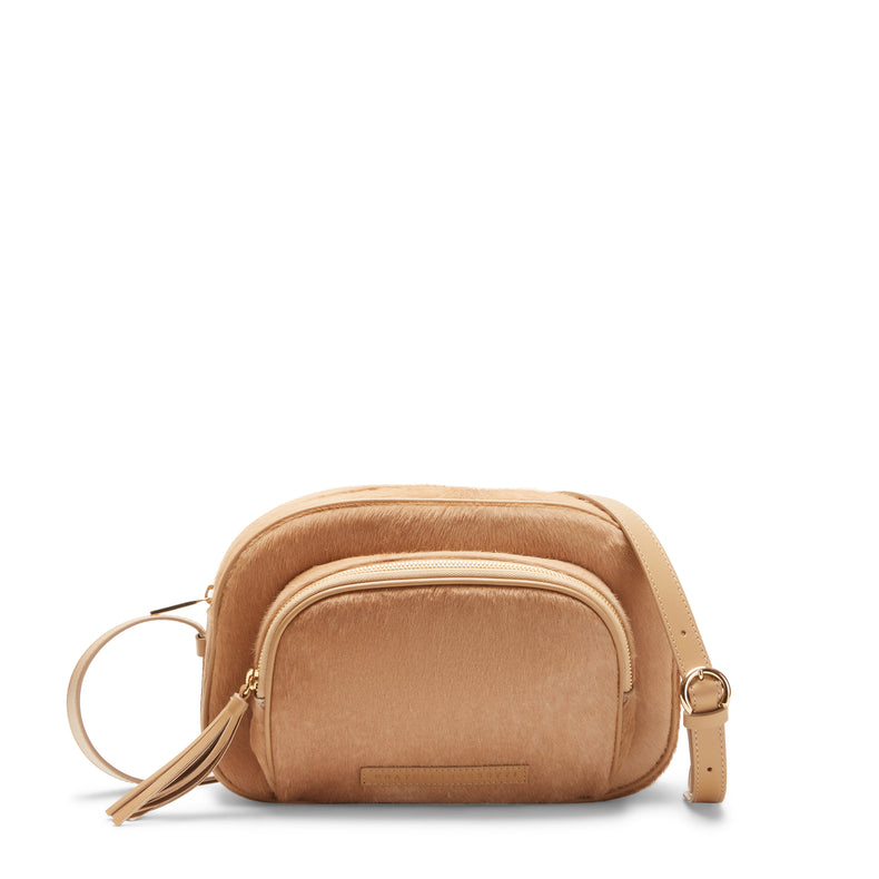 Bolso bandolera Brera de piel de color beige