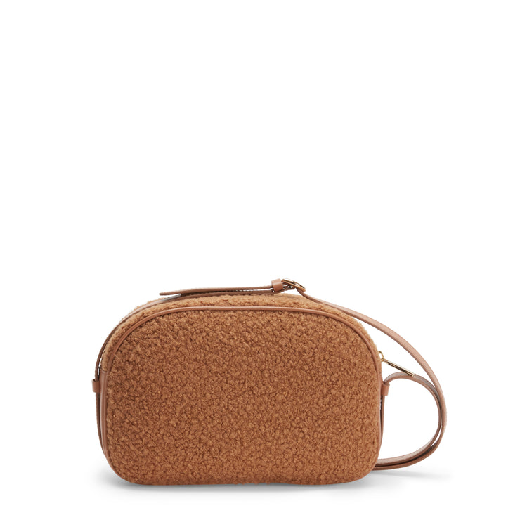 Brera walnut-coloured leather shoulder bag