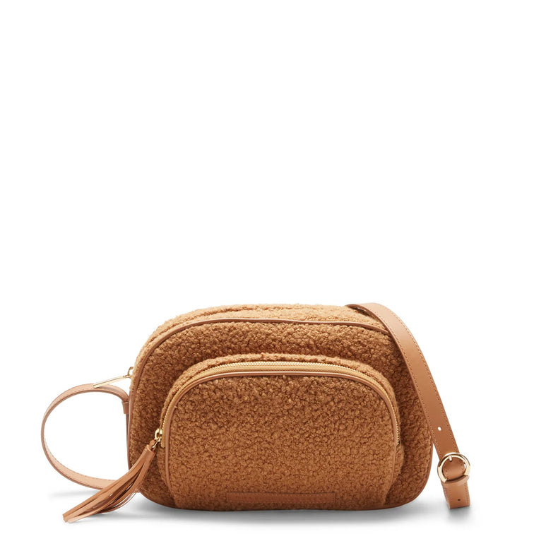 Brera walnut-coloured leather shoulder bag