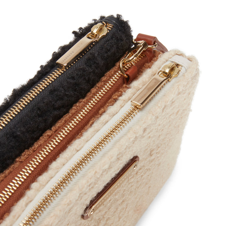 Clutch Esquire aus Stoff und Leder