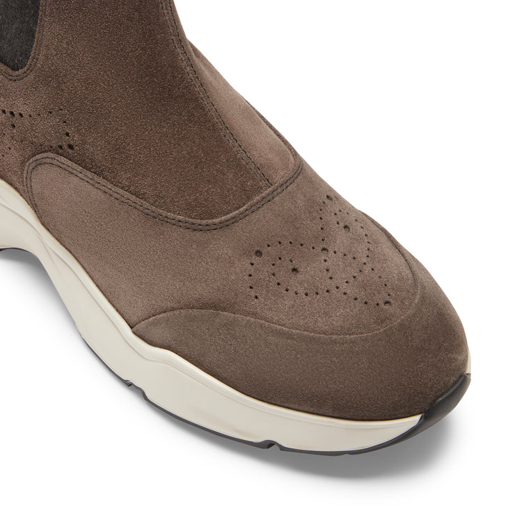 Chelsea boot in suede da donna color acciaio