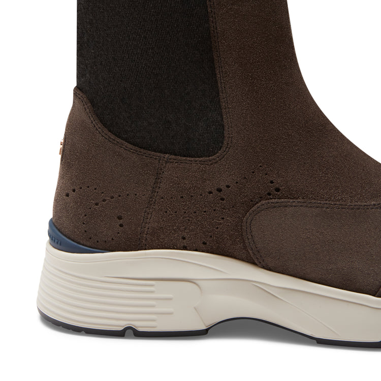 Chelsea boot in suede da donna color acciaio