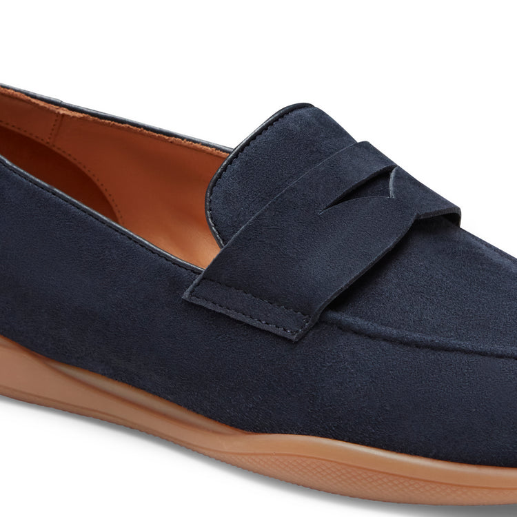 Mocassino Kyoto in suede da donna color navy