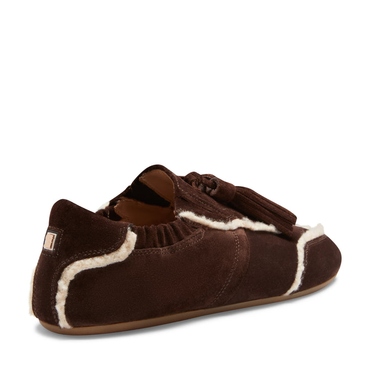 Sneaker Grace in suede da donna color cacao