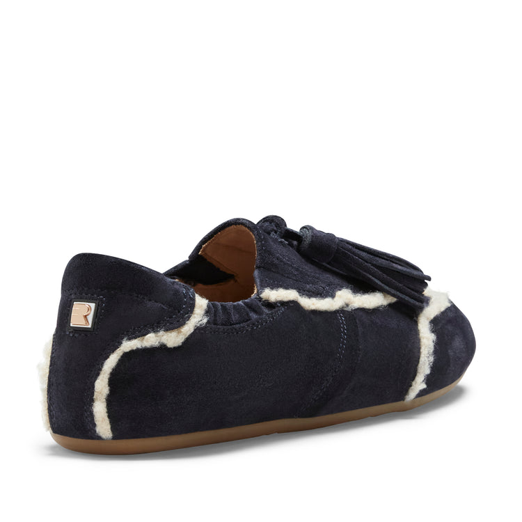Sneaker Grace in suede da donna color navy