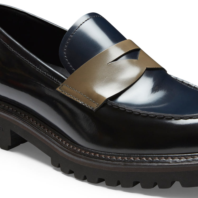 Women's smooth leather band loafer