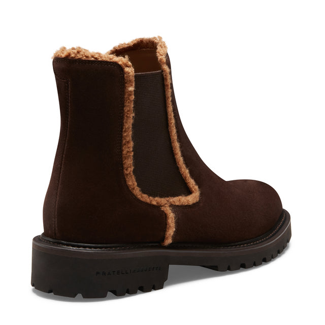 Chelsea boot da donna in suede color cacao