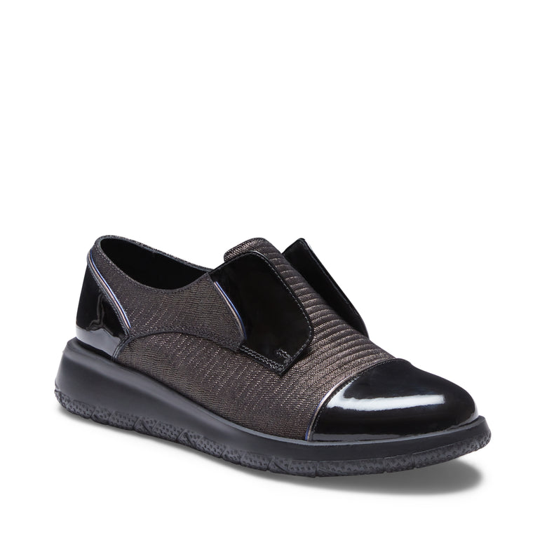 Women's black suede and leather sneaker