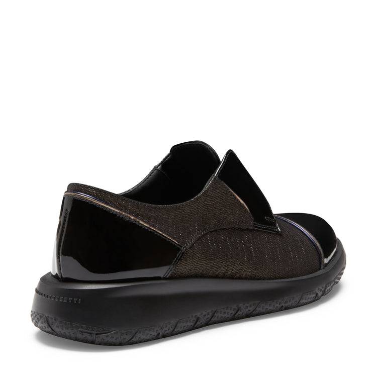 Women's black suede and leather sneaker