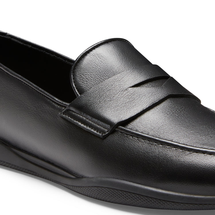 Mocassino Kyoto nero in pelle da donna