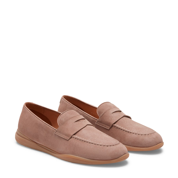 Mocassino Kyoto in suede da donna color cipria