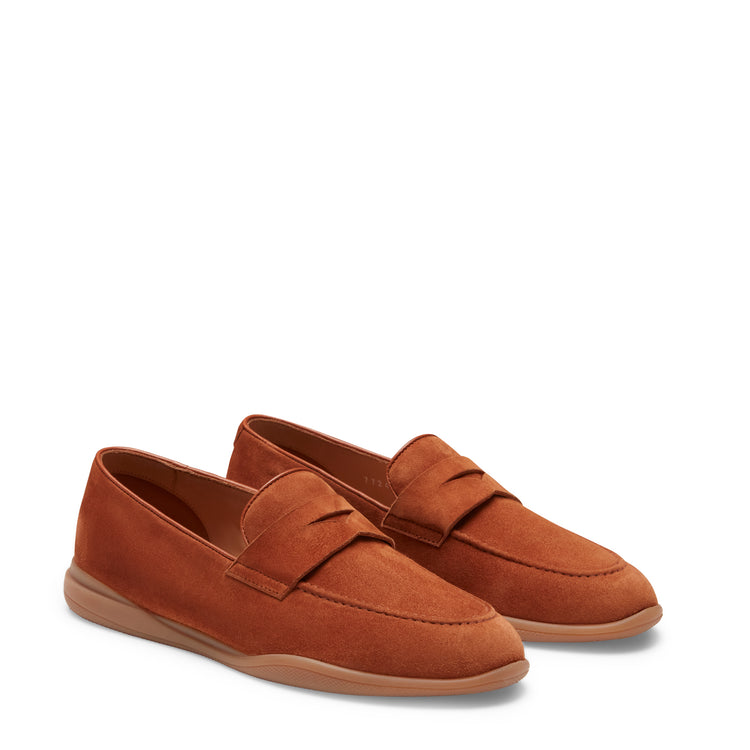Mocassino Kyoto in suede da donna cognac