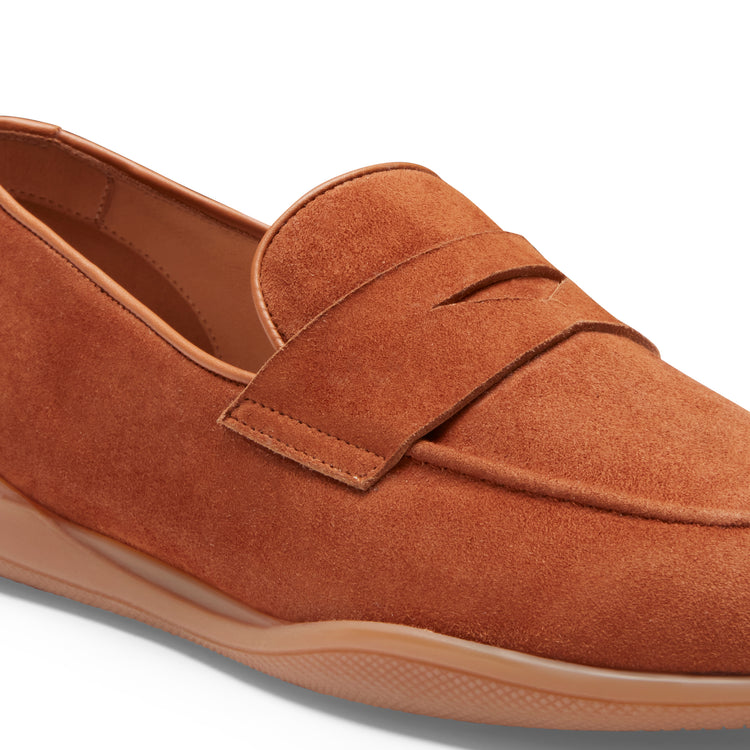 Mocassino Kyoto in suede da donna cognac