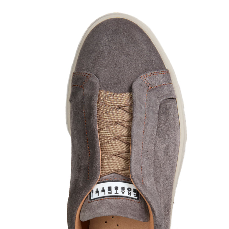 Damensneaker aus stahlgrauem Wildleder