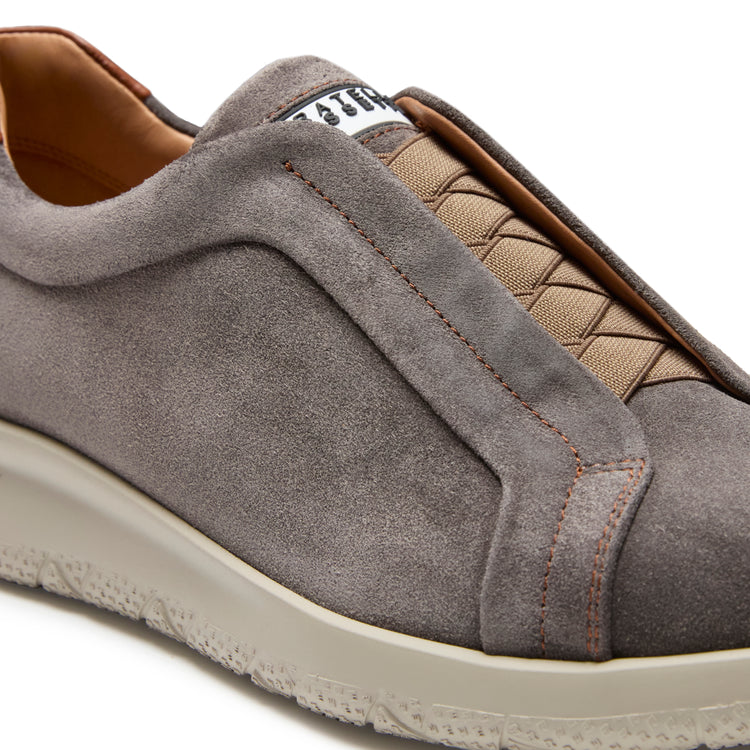 Damensneaker aus stahlgrauem Wildleder