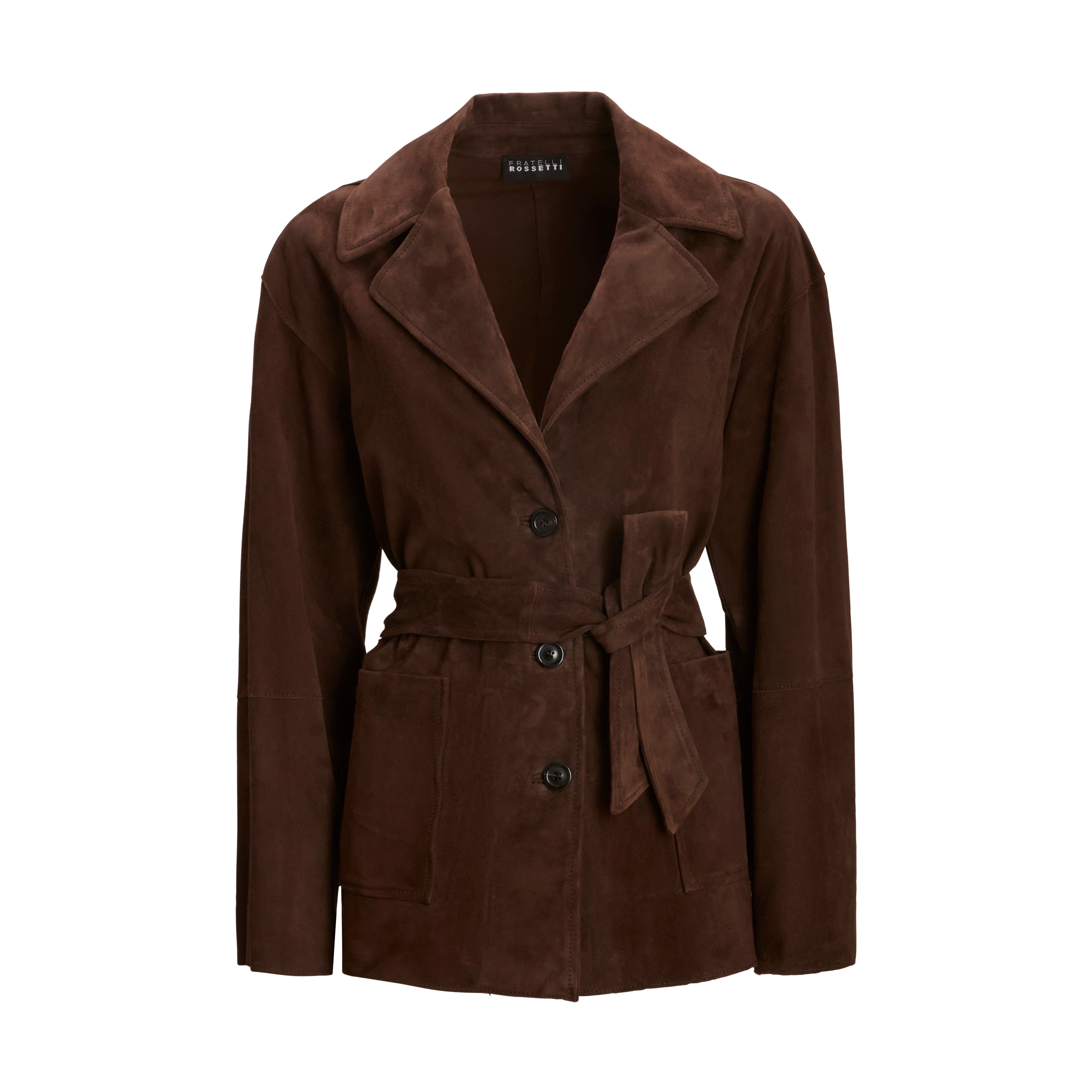 Women's Brown Suede Jacket - Fratelli Rossetti