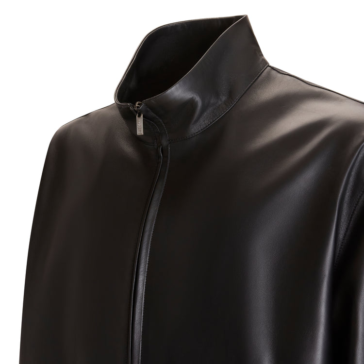Men’s Leather Caban Coat