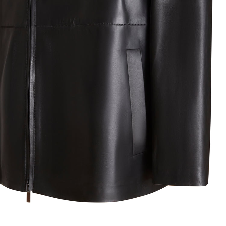Men’s Leather Caban Coat