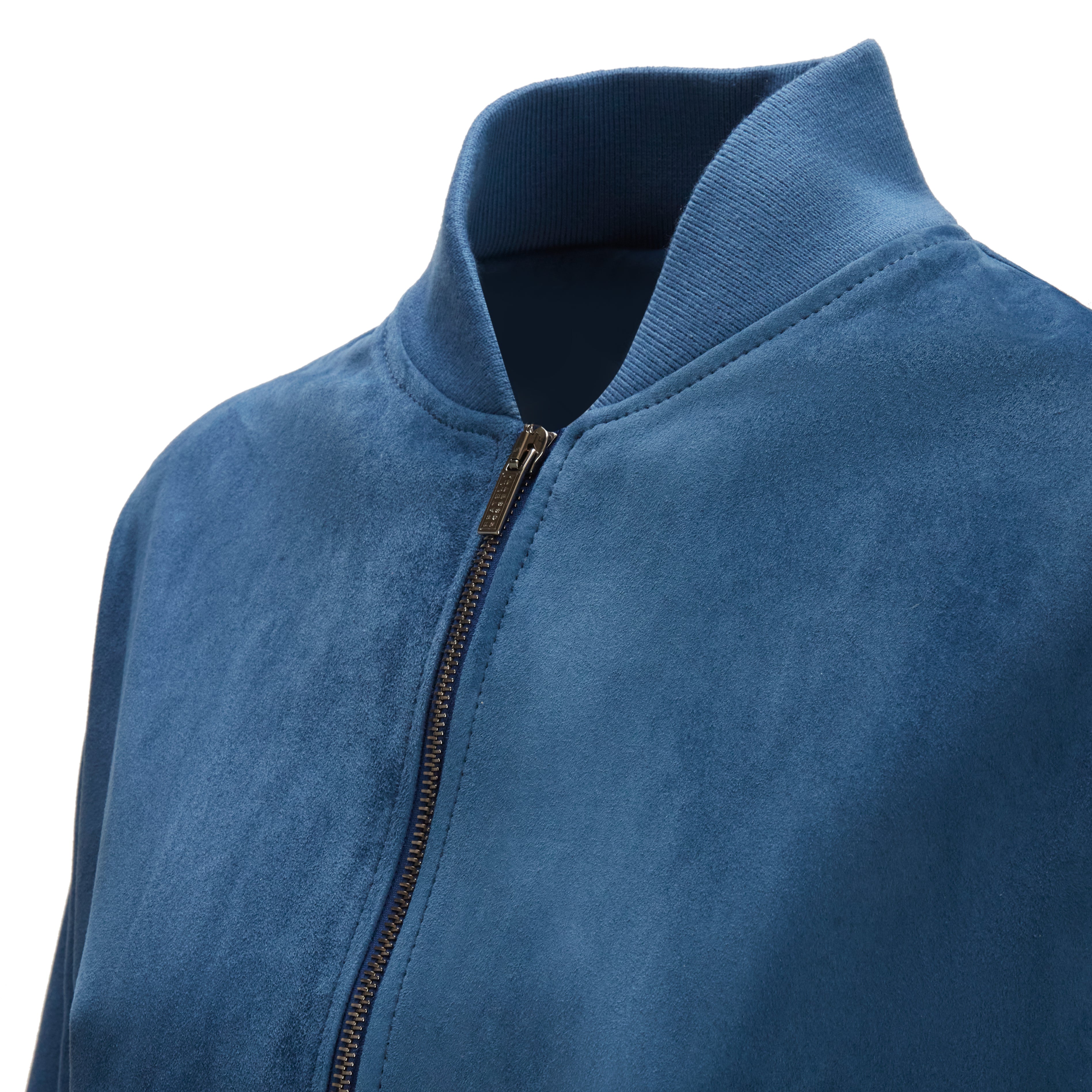 Women's Indigo Suede Jacket - Fratelli Rossetti