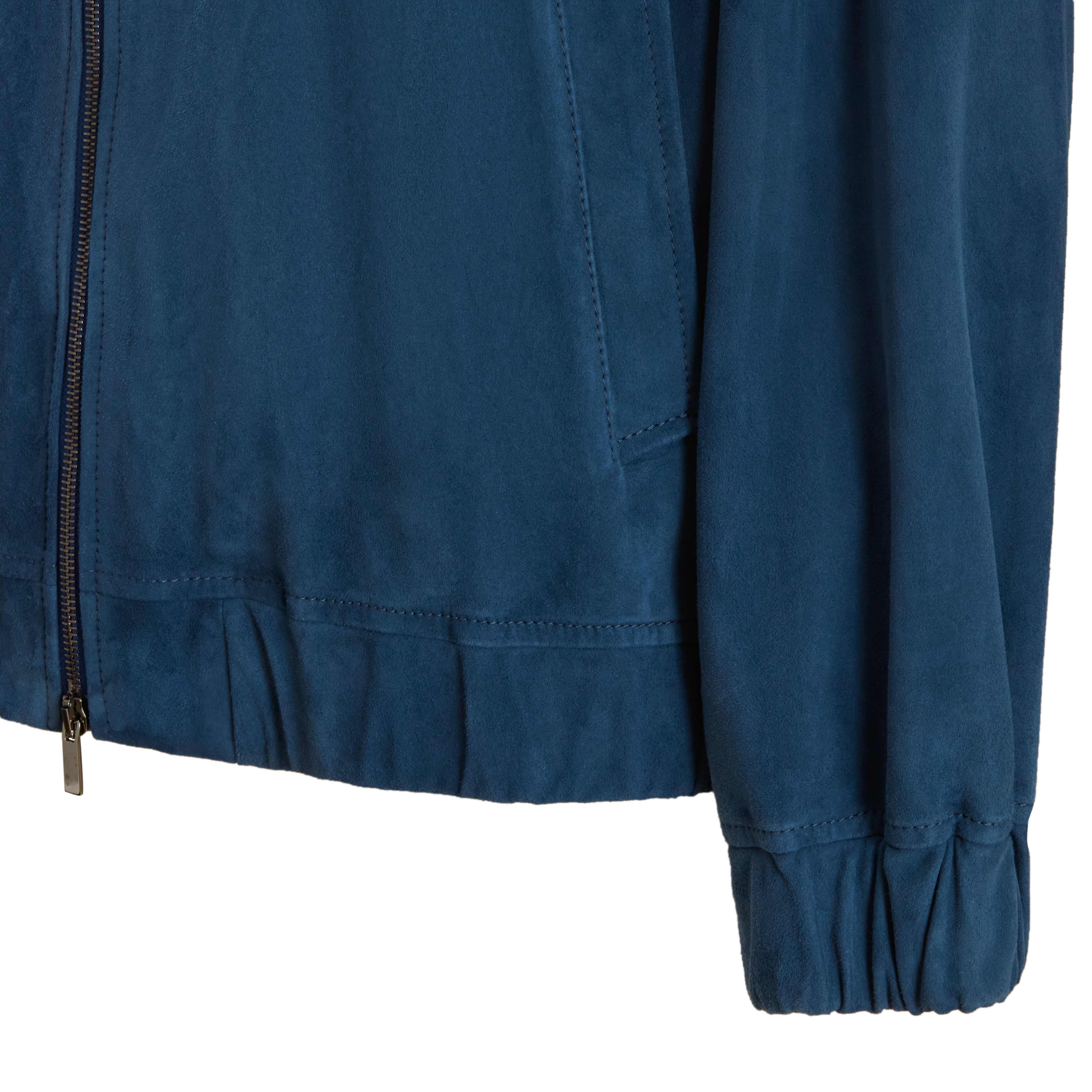 Women's Indigo Suede Jacket - Fratelli Rossetti