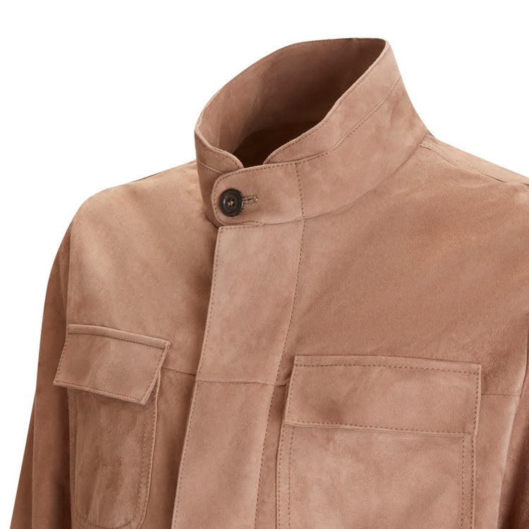 Chaqueta safari de ante para hombre
