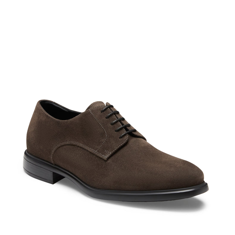 Stringata Derby Brogue Richard in suede da uomo antracite