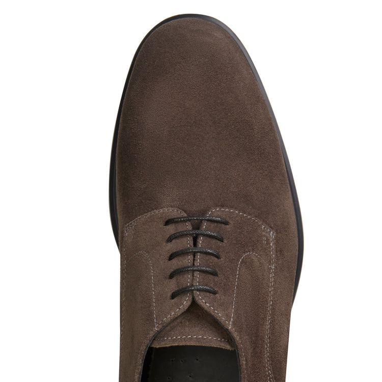 Stringata Derby Brogue Richard in suede da uomo antracite