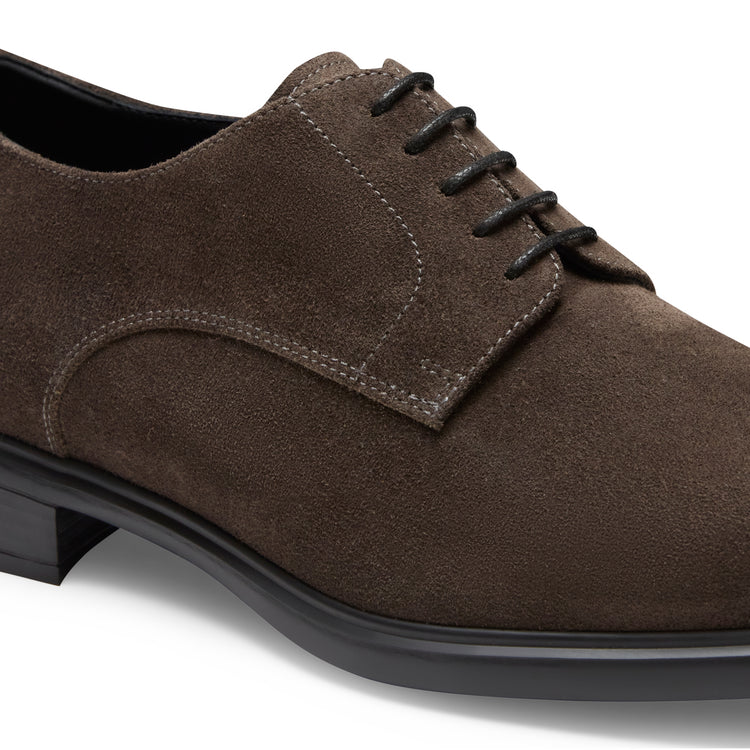 Stringata Derby Brogue Richard in suede da uomo antracite