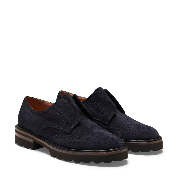 Derbies Dandy en daim couleur bleu marine pour femmes