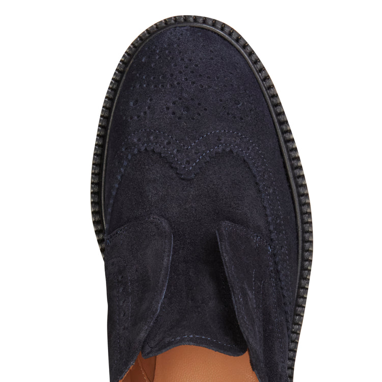 Derbies Dandy en daim couleur bleu marine pour femmes