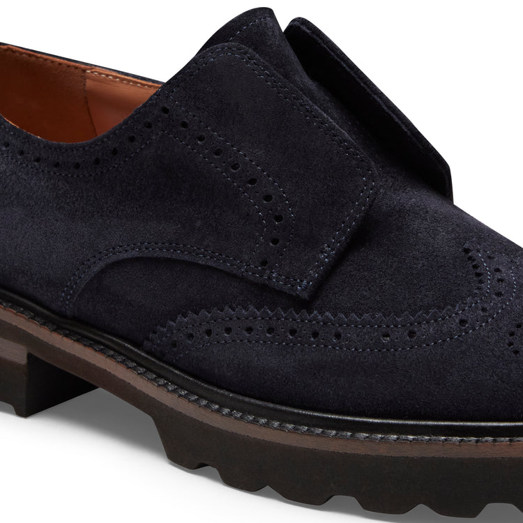 Derbies Dandy en daim couleur bleu marine pour femmes