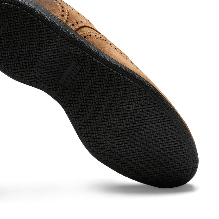 Stringata Derby in suede da uomo color castoro