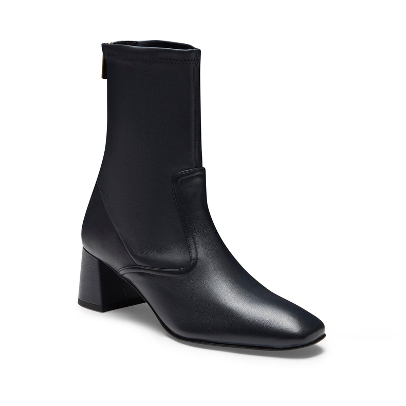 Stivaletto in pelle blu marine da donna