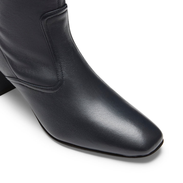 Stivaletto in pelle blu marine da donna