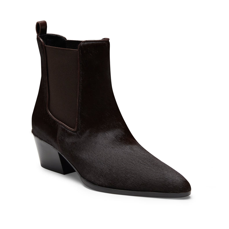 Women's brogue Chelsea boot in cocoa brown suede