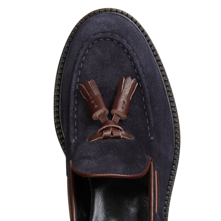Women's navy blue suede Brera loafer