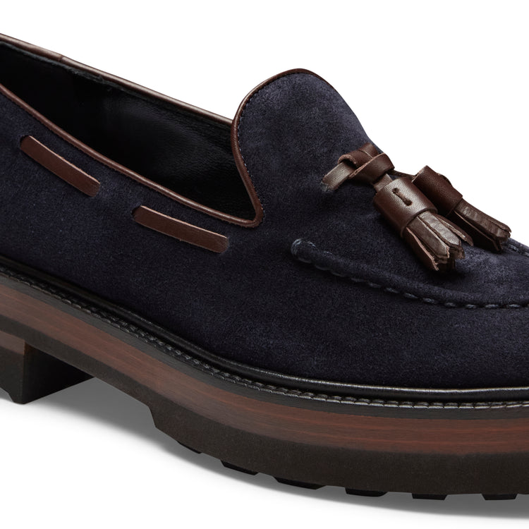 Women's navy blue suede Brera loafer