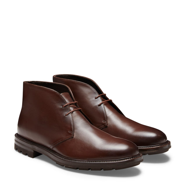 Desert boot in pelle da uomo color mandorla