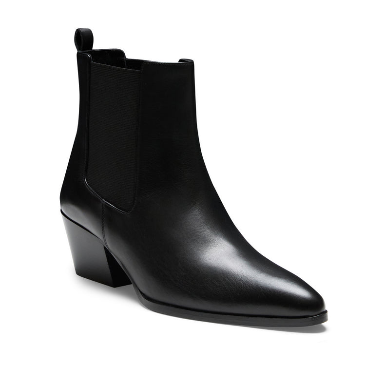 Women's black leather Chelsea boot